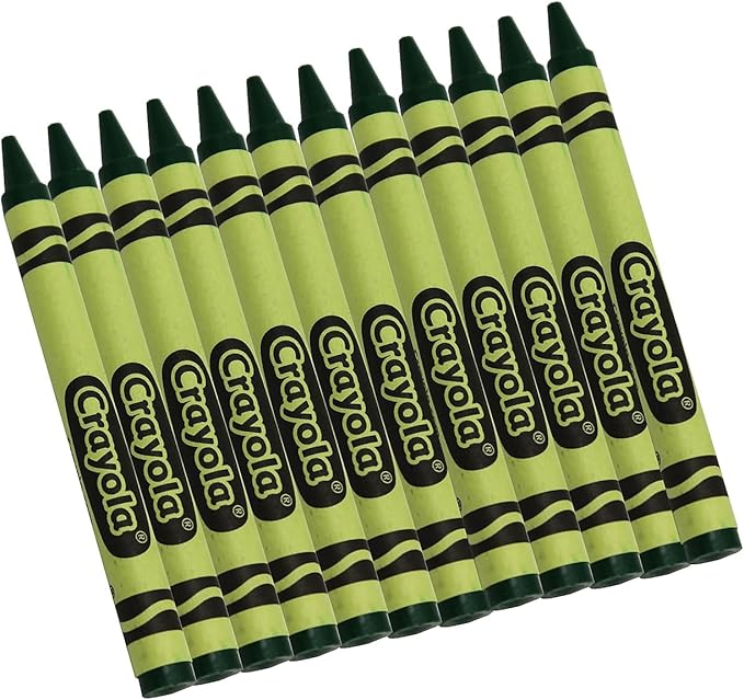 Crayola Crayons in Green, Bulk Crayons, 12 Count