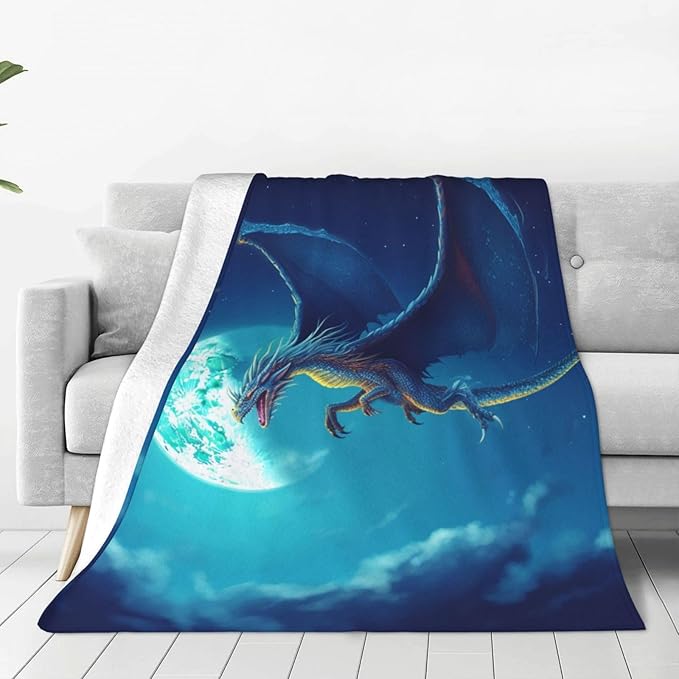 Meteor Dragon Blanket Dragon Throws Blanket Dragon Lover Gifts Dragon Decor Soft Cozy Fleece Plush Warm Flannel Bedding Blanket for Men Boys Girls Kids Adults Couch Travel 50"X60"