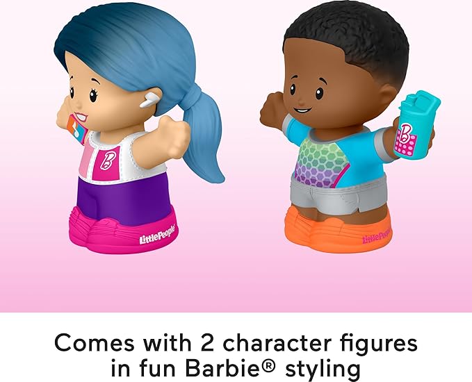 Fisher-Price Little People Toddler Toys Barbie Wellness Figure Set with 2 Characters for Preschool Pretend Play Kids Ages 18+ Months