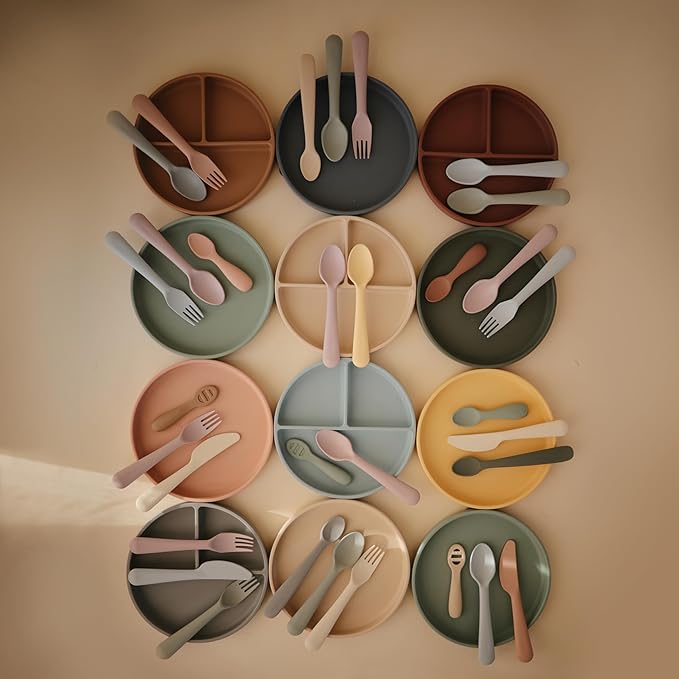 mushie Classic Silicone Suction Plate | BPA-Free Non-Slip Design (Blush)