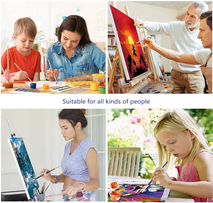Hiolife Paint by Number Kits for Adults,Kids, Beginners, with Brushes and Acrylic Pigment, 20x16 Inch Wolf - Frameless