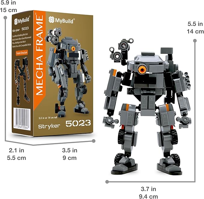 MyBuild Mecha Frame Armed Forces Stryker 5023 - Mech Toy Building Bricks for Mech Fans Aged 14+ (Dark Gray)