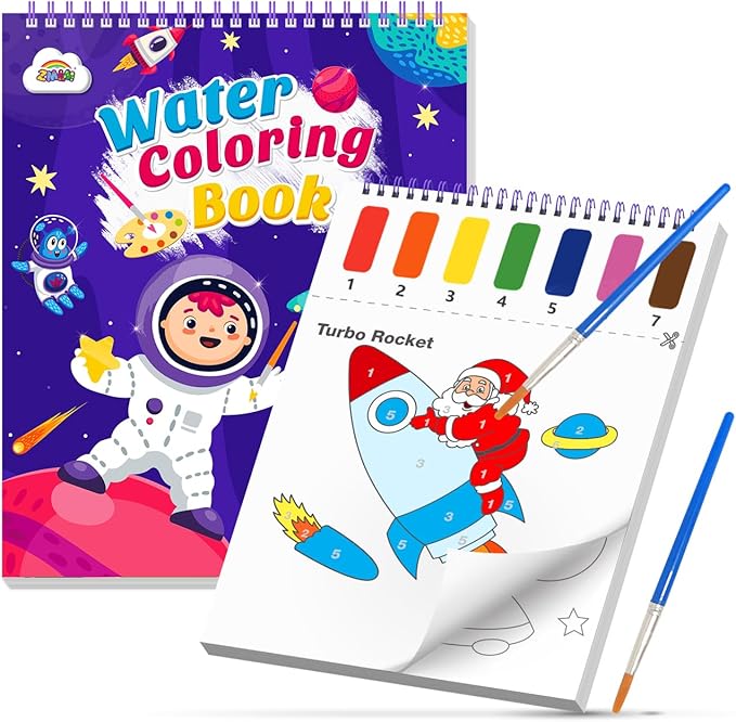 ZMLM Paint with Water Books for Kids - Easter Basket Stuffers Mess Free Coloring Activity for Toddlers - Arts & Crafts Gifts Toys for Valentines Birthday Christmas Boy Girls Ages 4 5 6 7 8(Sapce)