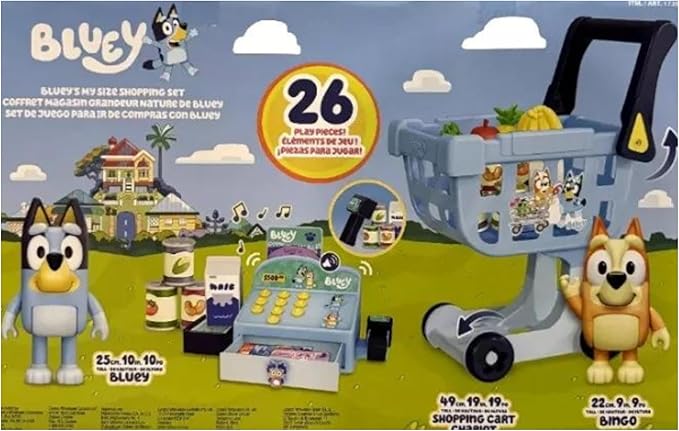 Bluey 's My Size Shopping Set Takes Your Child into The World of Bluey with Toys of just The Right Size!