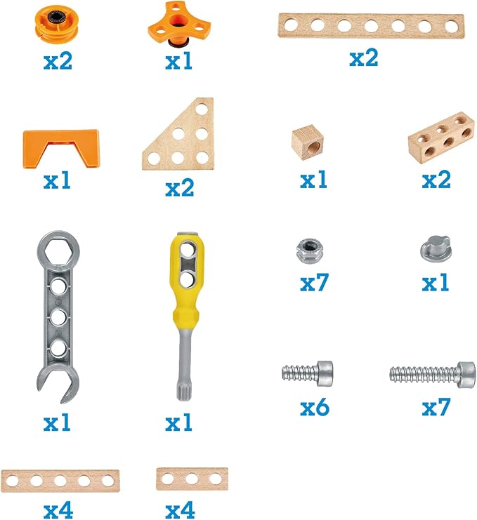 Hape Junior Inventor Experiment Starter Kit | 42 Piece Construction Building Toys, STEAM Science Kit for Kids 4 Years and Up
