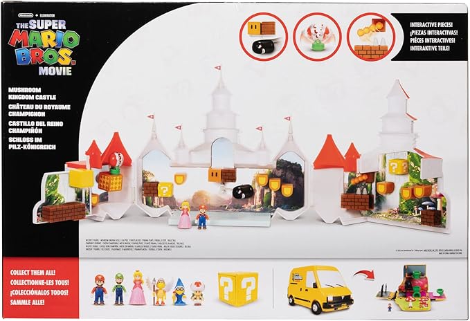 THE SUPER MARIO BROS. MOVIE – Mushroom Kingdom Castle Playset with Mini 1.25” Mario and Princess Peach Figures