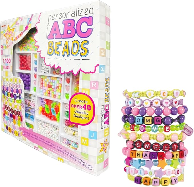 Color Beads Bracelet Making Kit 1100PCS, Girls' Lovely Bracelet Necklace Jewelry Making Kit, friendship bracelet kit Girls' Birthday Gift DIY Craft for Girls,Christmas Gift Set For Kids Age 6+