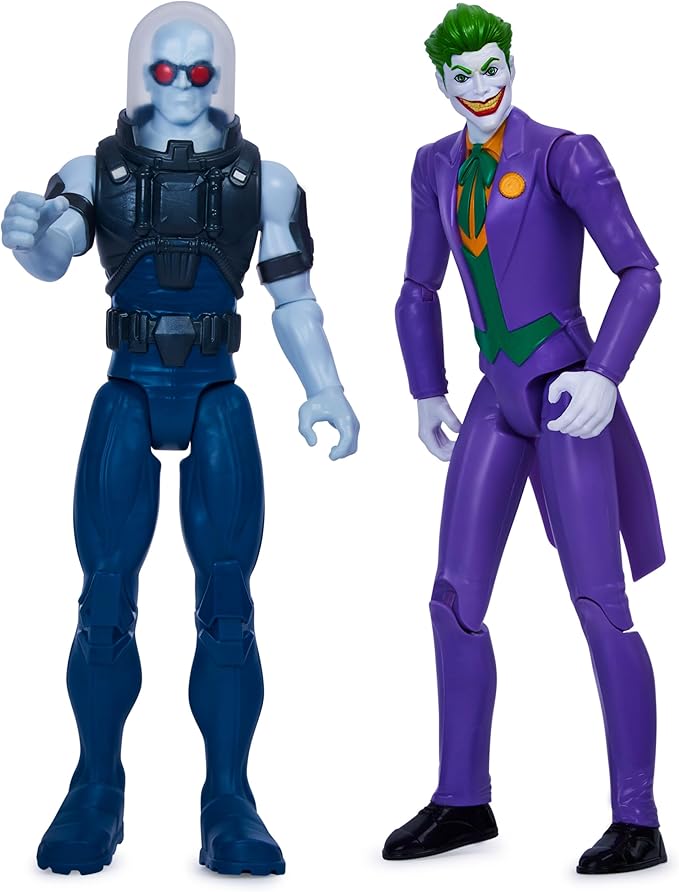 DC Comics, Batman and Robin vs. The Joker and Mr. Freeze, 12-inch Action Figures, Kids Toys for Boys and Girls Ages 3 and Up