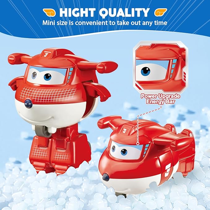 Super Wings Transformer Toys, 2 in Jett Robot Transformer Action Figures, 2-in-1 Mode Robot Transformer Toys for Boys Girls 4-6 6-8, Fun Plane Toys for Boys Toddlers Kids Age 3 4 5 6 7 8