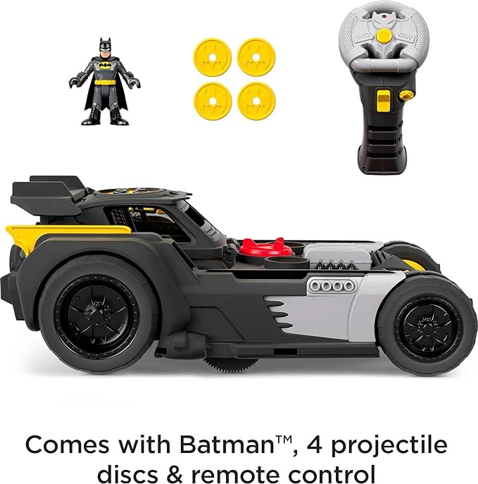 Fisher-Price Imaginext DC Super Friends Batman Transforming Batmobile Remote Control Vehicle Toy Car with Lights and Sounds, for Kids Ages 3 to 8
