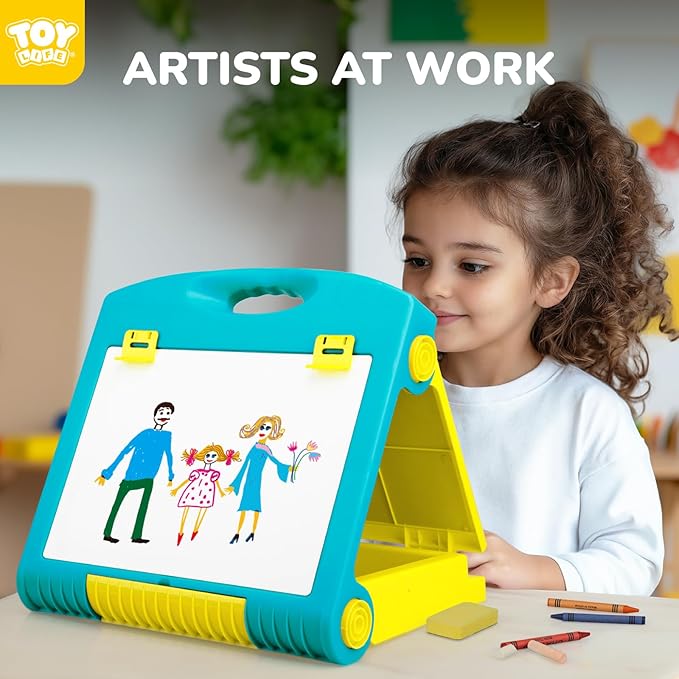 STEAM Life Tabletop Easel for Kids Art Easel for Kids 3 4 5 Toddler Art Easel Board for Kids Chalkboard White Board for Kids Easel Set Dry Erase Board Portable Desktop Easel Painting Easel for Kids