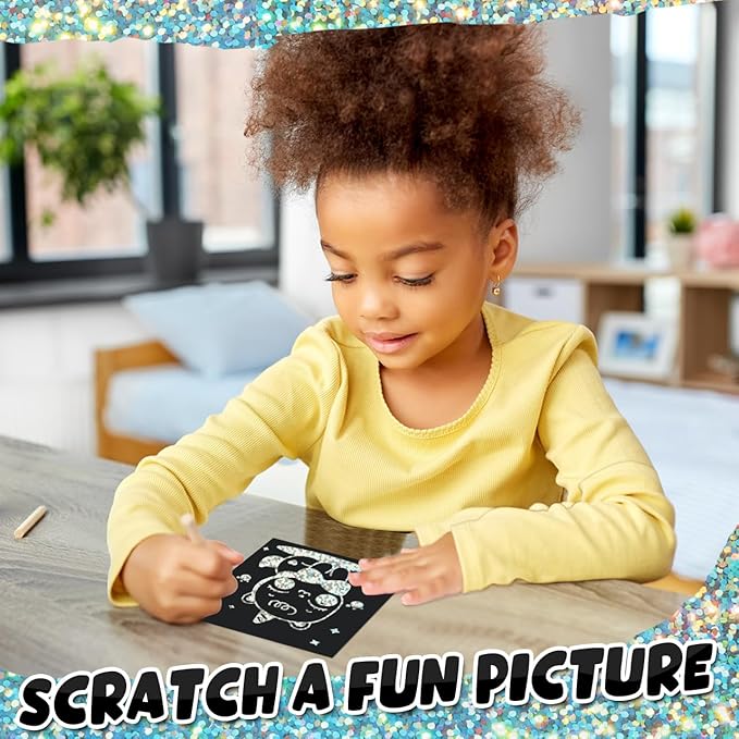 ZMLM Rainbow Scratch Art Paper Mini Note for Kids Gifts Ages 4-8 Bulk Craft Supplies for Teen Girls Boys Easter Basket Stuffers Birthday Classroom Party Games Toy Valentines Day Gift（Silver