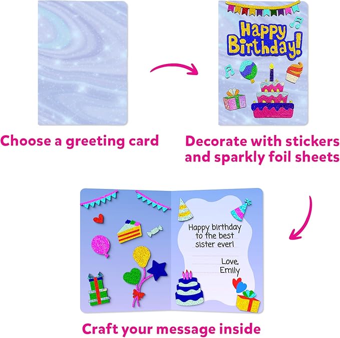 Skillmatics Art & Craft Activity - Foil Fun Card Making Set, No Mess Art for Kids, Craft Kits & Supplies, DIY Creative Activity, Valentine's Day Gifts for Girls & Boys Ages 4, 5, 6, 7, 8, 9