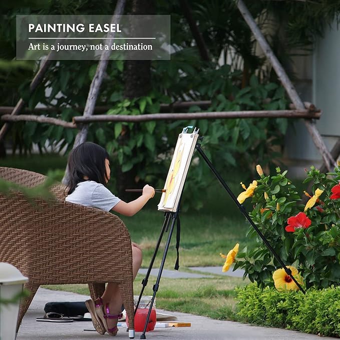 Artify 73 Inches Double Tier Easel Stand, Adjustable Height from 22-73”, 3 in 1, for Painting and Display with a Carrying Bag, 1PACK