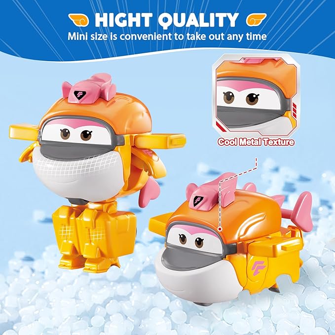 Super Wings Transformer Toys, 2 in Tiki Robot Transformer Action Figures, 2-in-1 Mode Robot Transformer Toys for Boys Girls 4-6 6-8, Fun Plane Toys for Boys Toddlers Kids Age 3 4 5 6 7 8