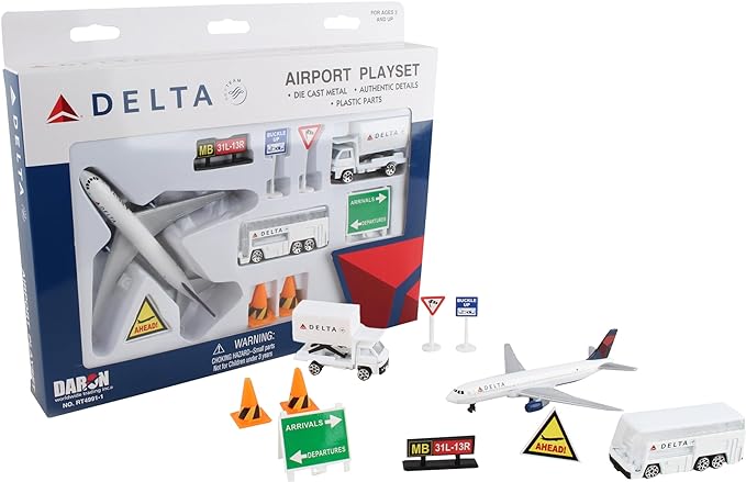 Daron Delta Airlines 12 Piece Playset (Color of the content may Vary)