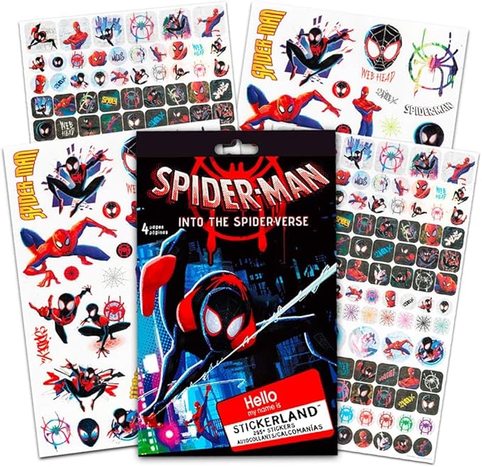 Marvel Spiderman Coloring Book Bundle with Spiderman Stickers and Rex-Man Door Hanger
