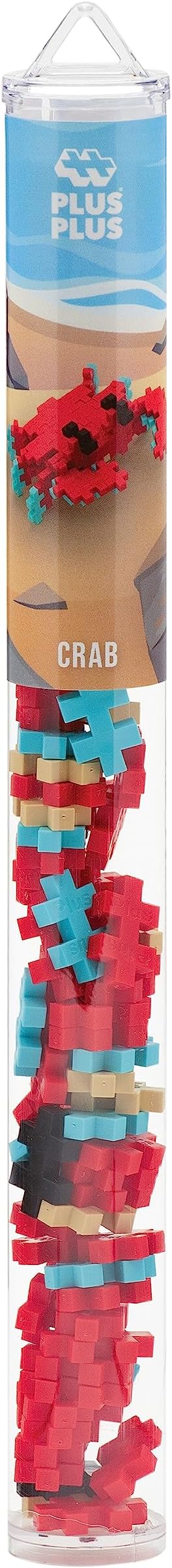 PLUS PLUS 3D Puzzle Building Block Set, 70 Mini Interlocking Pieces, Fun STEM Toys for Kids - Crab Mini Maker Tube