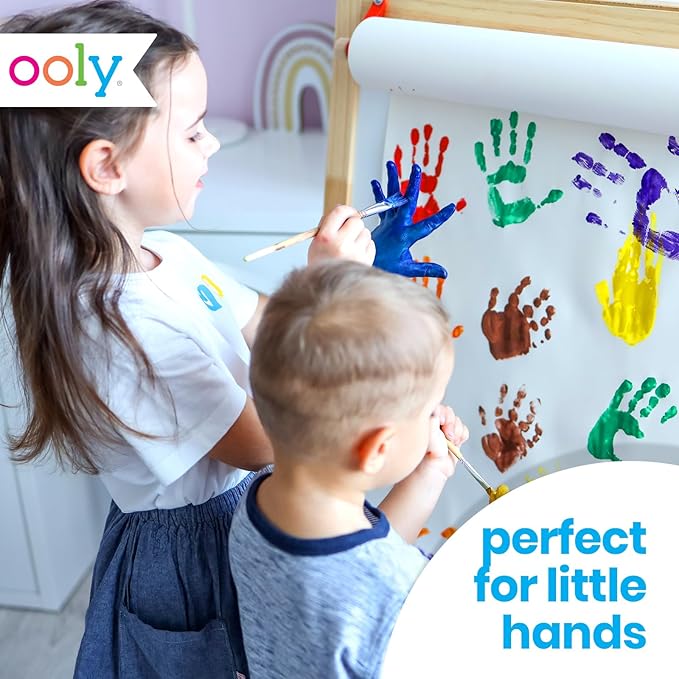 Ooly Lil' Poster Paint Pods, 12 Bright Colors & 1 Brush, Washable Paint for Children, Includes Portable Case, School and Art Supplies for All Ages, Bright & Vibrant Colors