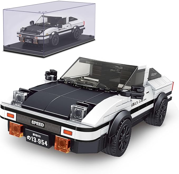Mould King AE86 Initial D Car Models Building Sets with Display Case, 27013 Collectible Model Car Kits Race Car Building Blocks, Speed Champion Car Building Kits for Adults Kids 8+(399 PCS)