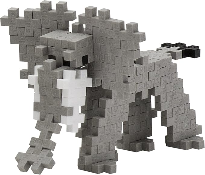Plus Plus 3D Animal Figure Building Block Set, 70 Mini Interlocking Puzzle Pieces, Fun Stem Toys for Kids - Elephant Maker Tube