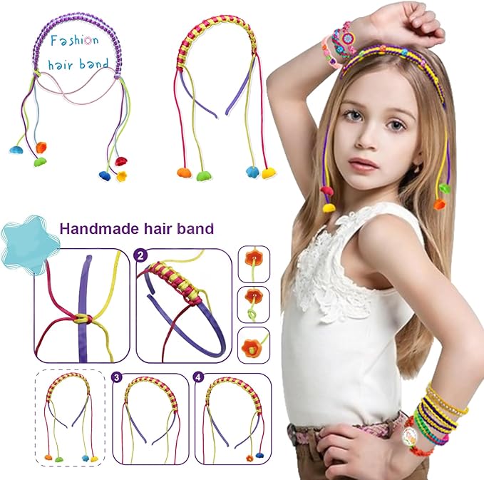 Coiinala Friendship Bracelet Making Kit Toys for Girls, Ages 7-12 Girls Gifts Ideas, Arts and Crafts String Maker, Bracelet DIY, Kids Jewelry Kit, Best Gifts Ideas for Kids Age 7 8 9 10 11 12 Year Old