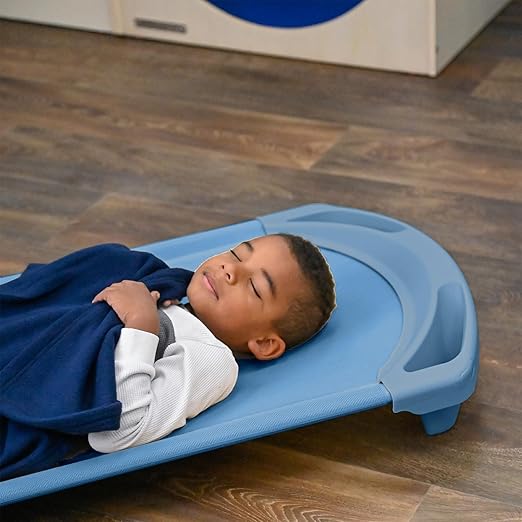 Children’s Factory SpaceLine Nap Cot, Kids Daycare and Preschool Sleeping Cot, Standard Size, Wedgewood