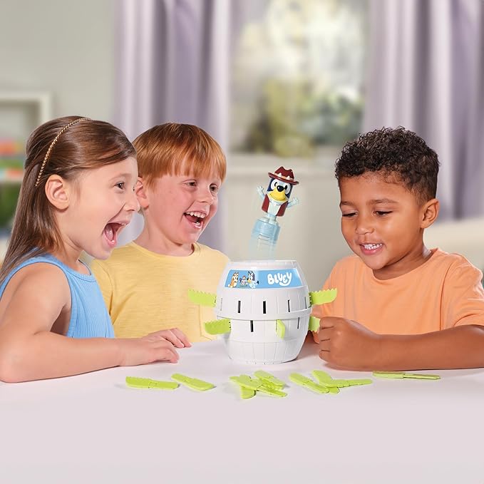 TOMY Games Pop Up Bluey Kids Game - Strategic Preschool Games and Bluey Toys for Family Game Night - Classic Kids Board Games - Kids Toys for 2-4 Players - Ages 4 Years and Up