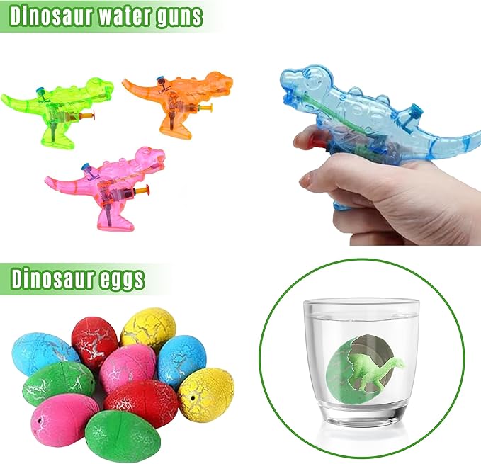 Dinosaur Party Favors Dinosaur Figures Goodie Hatching Eggs Cars Bracelets Gifts Pinata Filler Bulk Toys for Dinosaur Party Boy Kid Birthday Party Stuffers Supplies (Style 01)