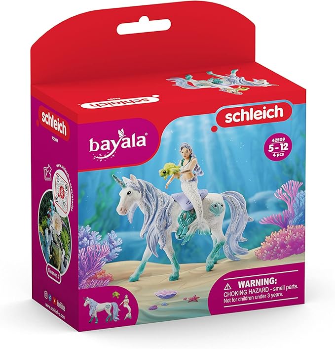 Schleich bayala, Mermaid Unicorn Toys for Girls and Boys, Mermaid Doll Riding on Sea Unicorn, Ages 5+