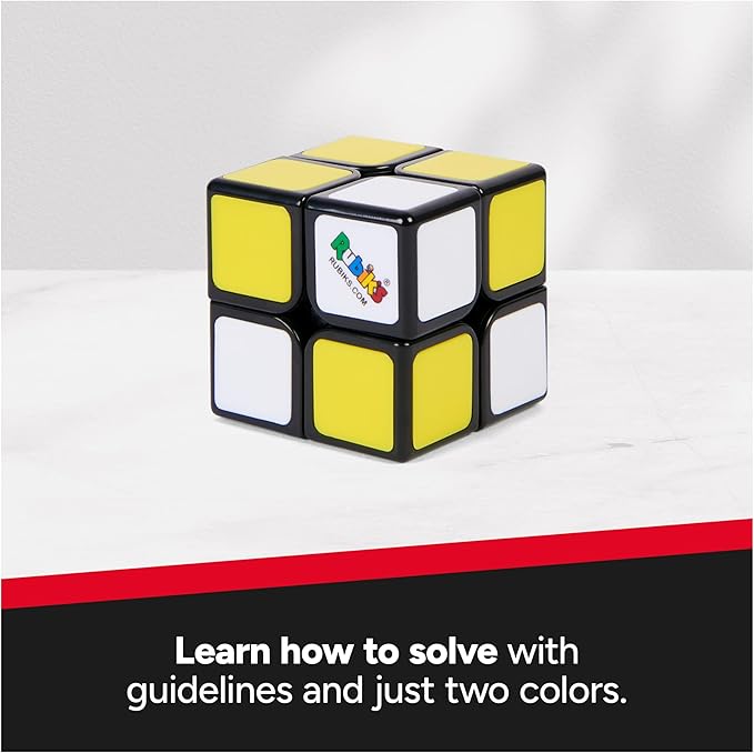 Rubik’s Cube, Apprentice, 2x2 Beginner Cube 3D Puzzle Game Stress Relief Fidget Toy Easy Activity Cube Travel Game Gift Idea, for Ages 7+
