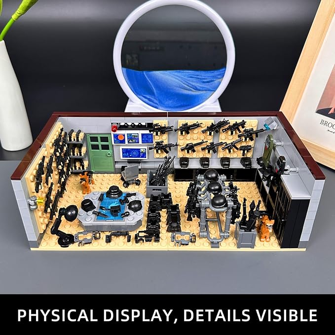 Swat Team Military Base Building Blocks Set with Army Weapons Pack,Compatible with Lego WW2 War Armory Building Toy,Ideal for Kids 6+ and Adults
