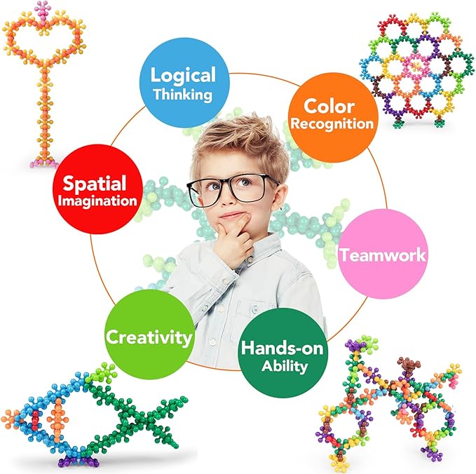 NEOACT 200PCS Building Blocks Kids Educational Building Toys Interlocking Plastic Connect Block Manipulatives for Preschool Kids Aged 3+, Creativity Kids Toys Classroom Kindergarten Toys