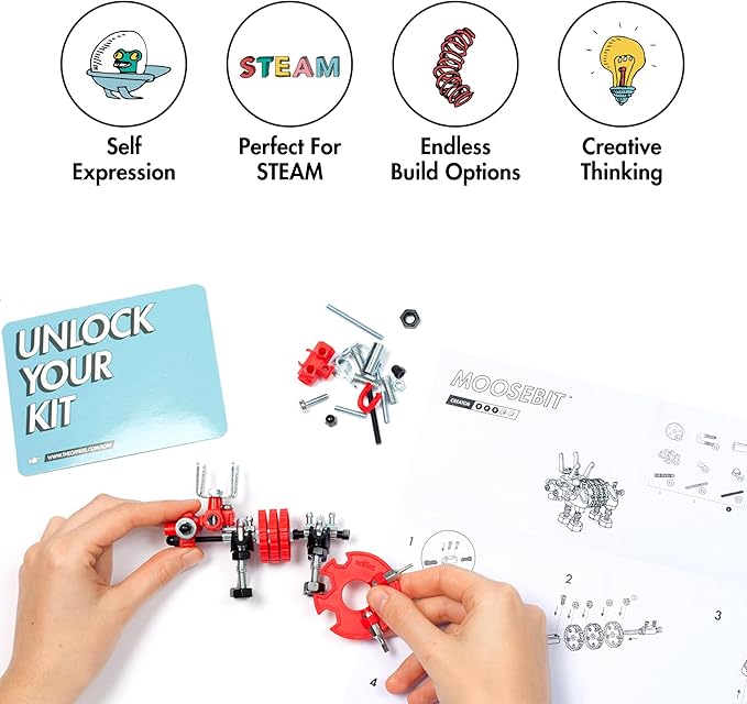 Stem Building Toys, Educational Build Your Own Robot Toy for Kids Age 6 7 8 9+ Year Old Boys and Girls, Animal Stem Toys Engineering Kit, Construction Toys Steam Gift - Moose