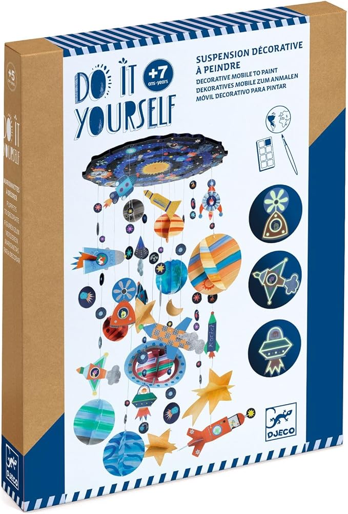 Djeco-US Do It Yourself Solar System Mobile Kit Arts & Crafts for Ages 8 to 12