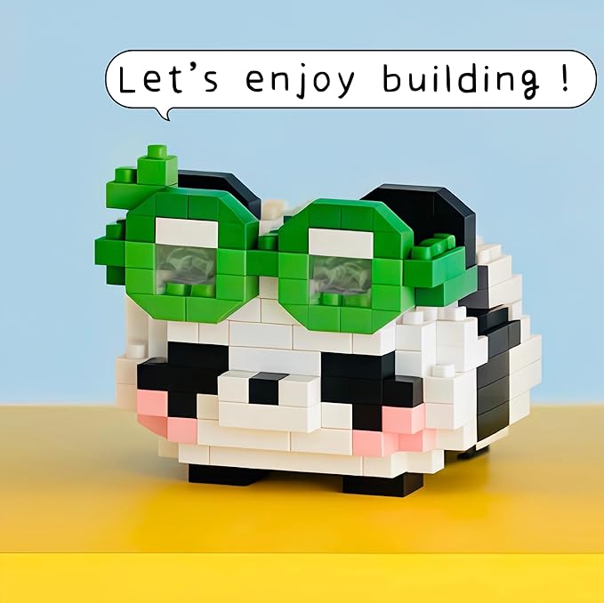 Cute Panda Building Blocks (Set of 4) Panda Mini Building Block Sets are All Individually Packaged Adult Building Block Toys Children's Panda Gifts