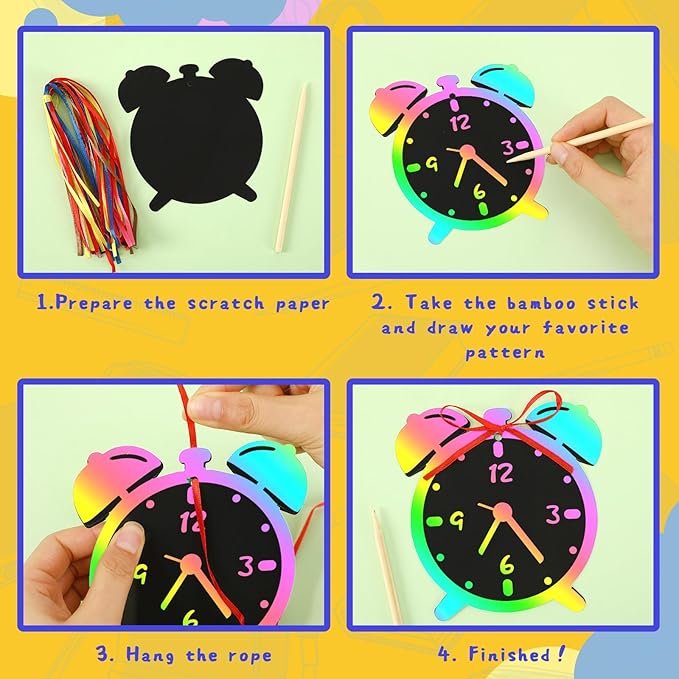 JULMELON 36 PCS Welcome Back to School Scratch Art for Kids, Back to School Crafts for Kids Rainbow Magic Scratch Paper Cards First Day of School Gifts for Students Classroom DIY Crafts Party Favors