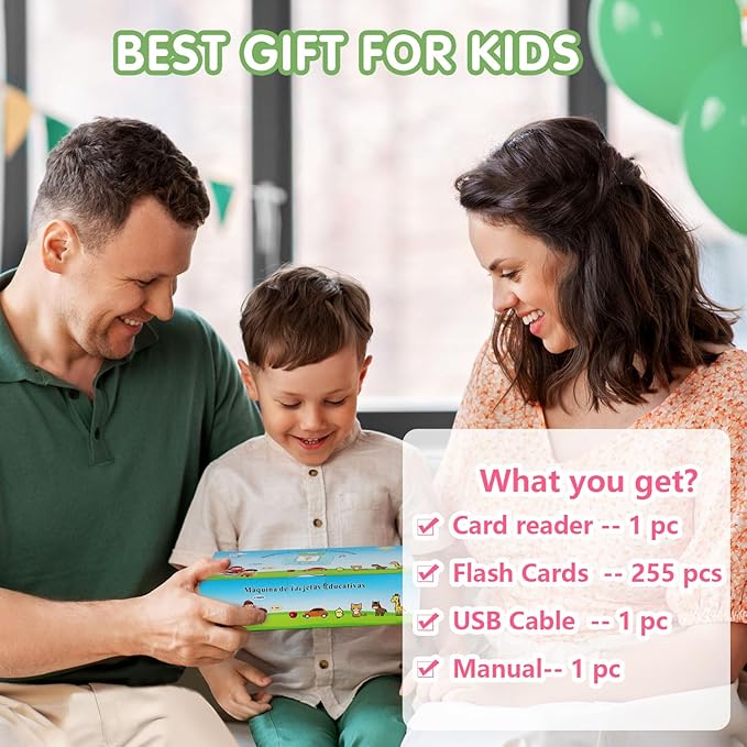 Talking Flash Cards 510 Sight Words Educational Montessori Toys for Toddlers, Autism-Sensory Pocket Speech Therapy Boys Girls Toy Preschool Learning Resource Christmas Easter Gift (255 Cards)