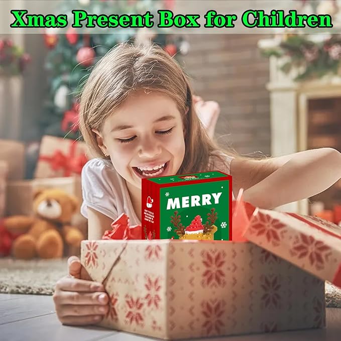 Christmas Reindeer Building Blocks Set Compatible with Lego Advent Calendar 2024 Stacking New Toys Holiday Present Box New Year Xmas Gifts for Kids for Boys & Girls and Adults