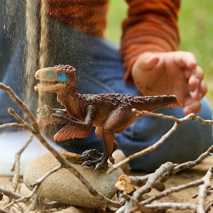 Schleich Dinosaurs Authentic Utahraptor Dinosaur Toy Figurine - Prehistoric Jurassic Adventure World Large Dino Series Toy with Realistic Moving Arms and Jaw for Boys and Girls, Gift for Kids Ages 4+