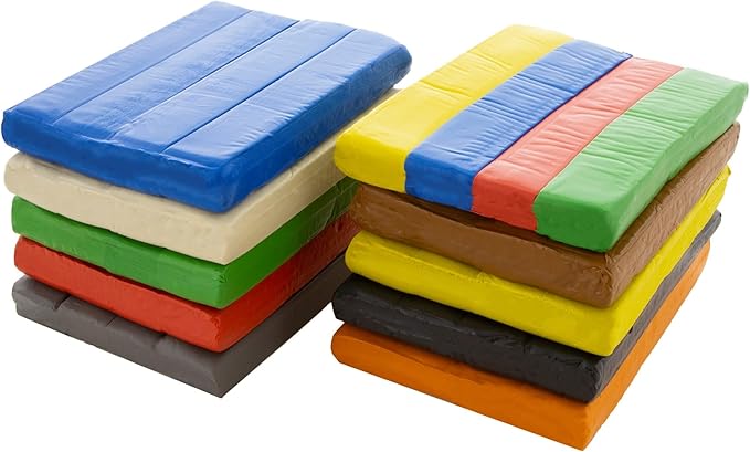 BAZIC Modeling Clay 4 Primary Color 1 LB, Light Dough Art Craft, Non Toxic Gift for Artist Kids Toddler Boys Girls, Bulk for Classroom, 2-Pack