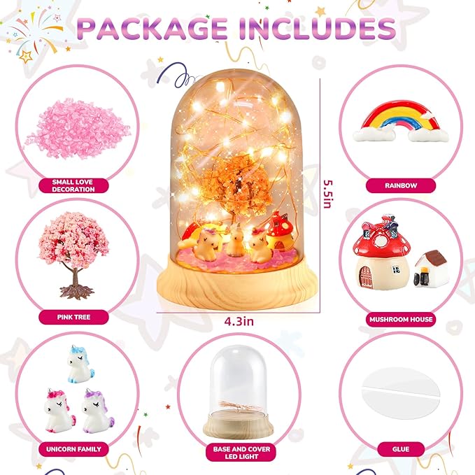 HONGID Make Your Own Unicorn Night Light - Unicorn Craft Kit for Kids,Unicorn Toys for Girls,Kids Christmas Girls Gifts for Teen Girls Age 3 4 5 6 7 8 9