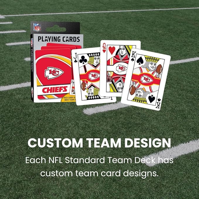 MasterPieces - NFL Playing Cards, Officially Licensed Buffalo Bills Football Deck, Family Games for Adults and Kids, Standard Index
