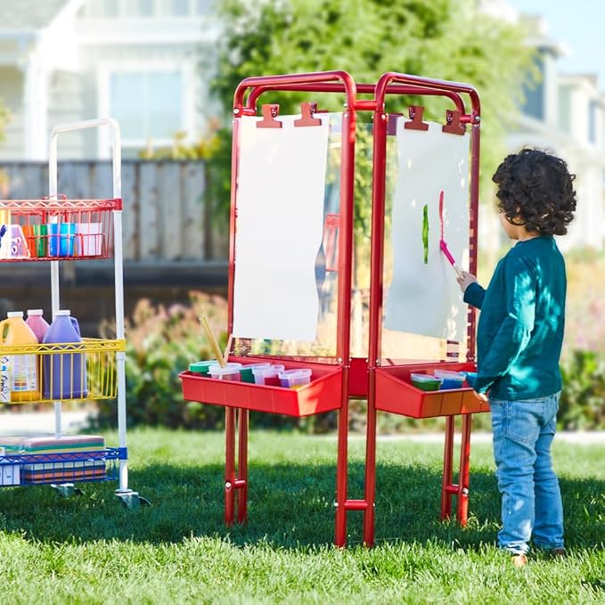 Colorations 3-Way Indoor/Outdoor Acrylic Panel Easel, Outdoor Play, Drawing, Adjustable Easel, Art Craft Painting, Arts and Crafts