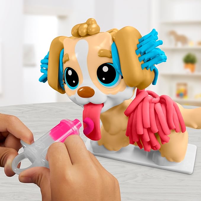 Play-Doh Care 'n Carry Vet Playset for Kids 3 Years and Up with Toy Dog, Storage, 10 Tools, and 5 Modeling Compound Colors, Non-Toxic