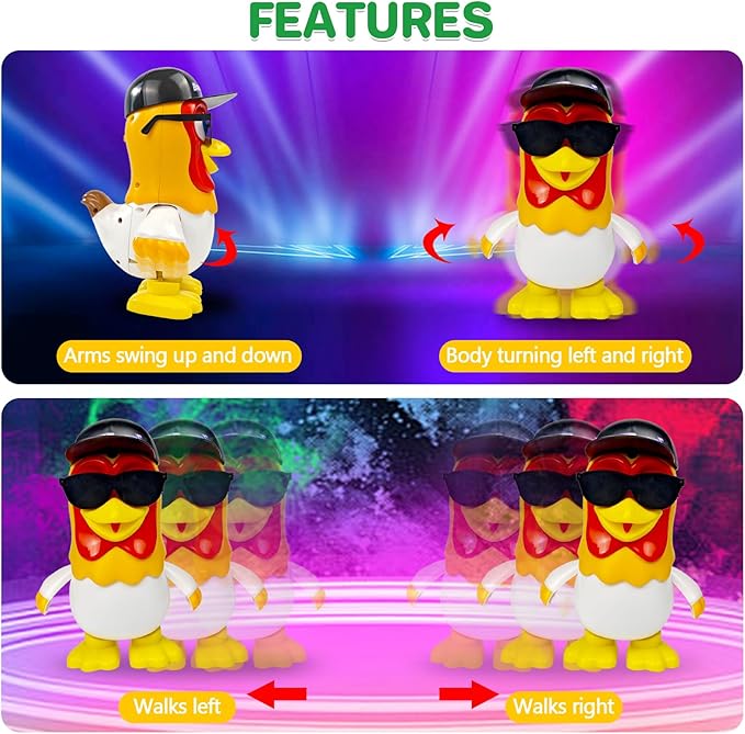 TOYMAKER La Granja de Zenon Black Hats Bartolito Chicken Baby Toys Dancing Toddlers Toys，Music Kids Interactive Early Learning Educational Toys for 1 2 3 4 Year Old Boys Girls Birthday and Christmas