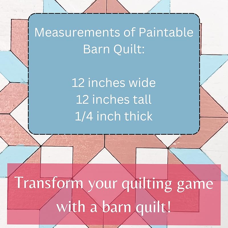 Patriotic Wooden Barn Quilt Kit, DIY Craft Painting Kit for Adults, America Barn Quilts Sign Block (12 inches, Flag with Star)
