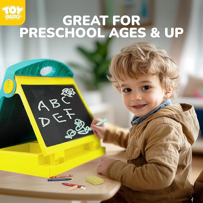 STEAM Life Tabletop Easel for Kids Art Easel for Kids 3 4 5 Toddler Art Easel Board for Kids Chalkboard White Board for Kids Easel Set Dry Erase Board Portable Desktop Easel Painting Easel for Kids