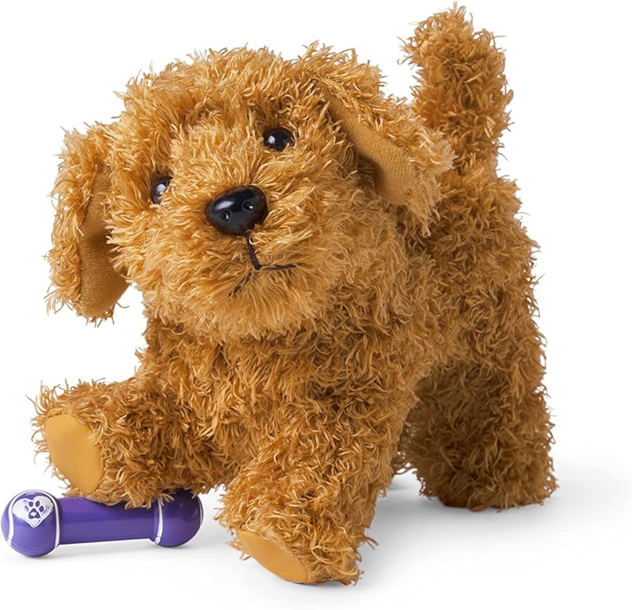 American Girl Truly Me 18-inch Doll Pet Daffodil Doodle Dog with Magnetic Mouth to Hold Her Barbell Toy, For Ages 6+