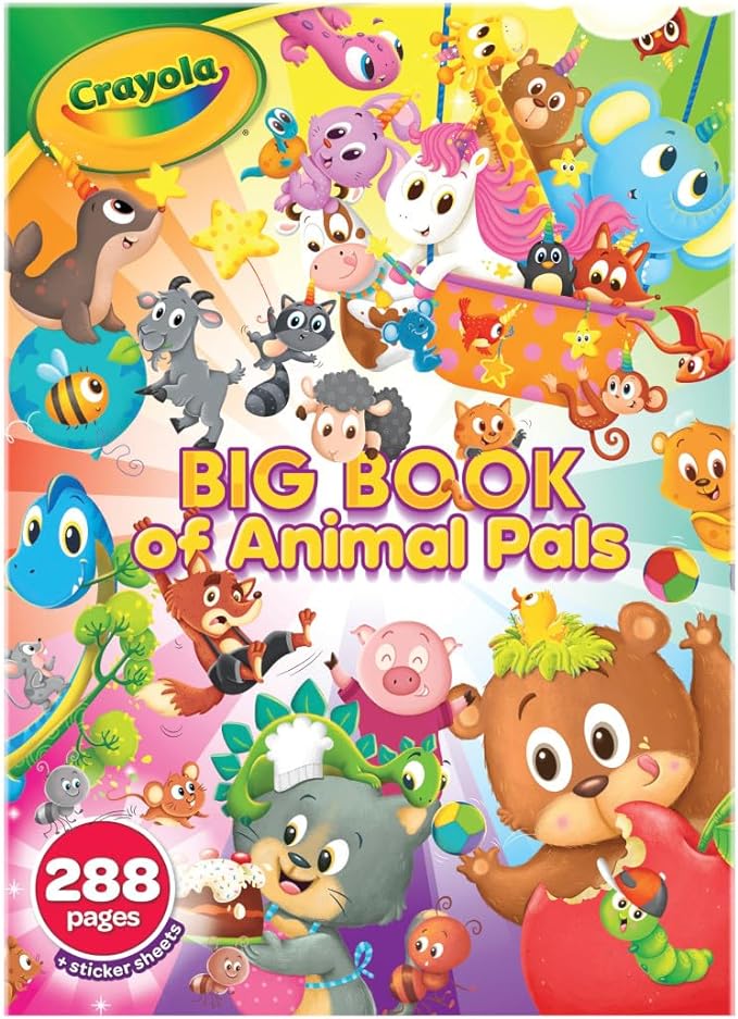 Crayola Coloring Book, Big Book of Animal Pals, 288 Coloring Pages, Gift for Kids, Age 3, 4, 5, 6